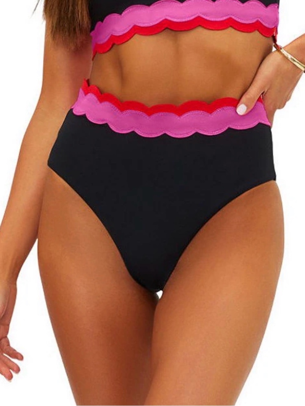 NEW Beach Riot Harriet Color Block High Waisted Bikini Bottoms size medium